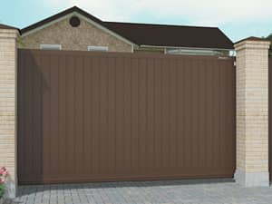 Купить уличные ворота со сдвижным открыванием в Ереване